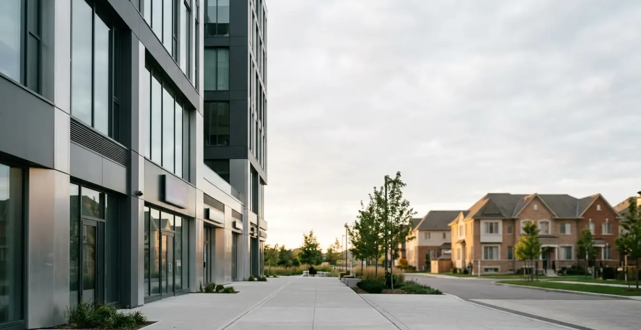 Professional commercial property investment transition visualization