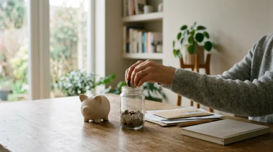 A peaceful family financial planning scene symbolizing security and preparedness