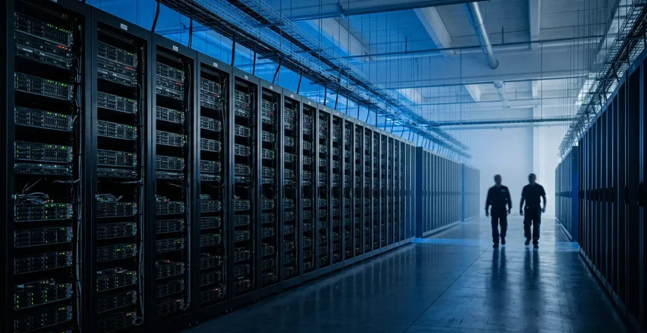 High-frequency trading servers and algorithmic systems controlling financial market infrastructure