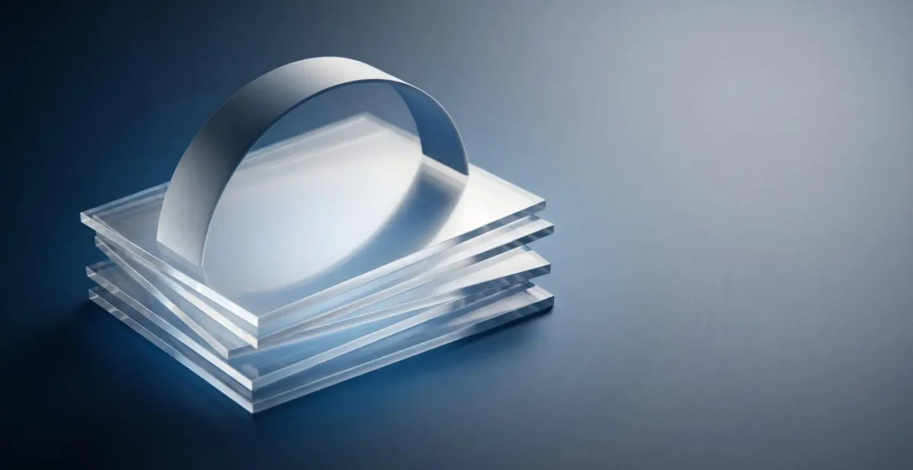 Abstract visual metaphor showing layered transparent documents representing past work being protected by an umbrella of coverage extending backwards in time