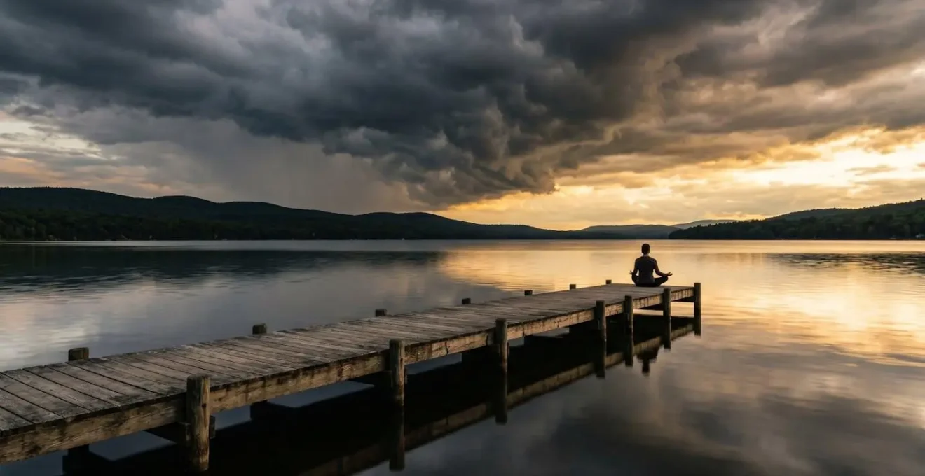 Investor remaining calm during market turbulence visualization