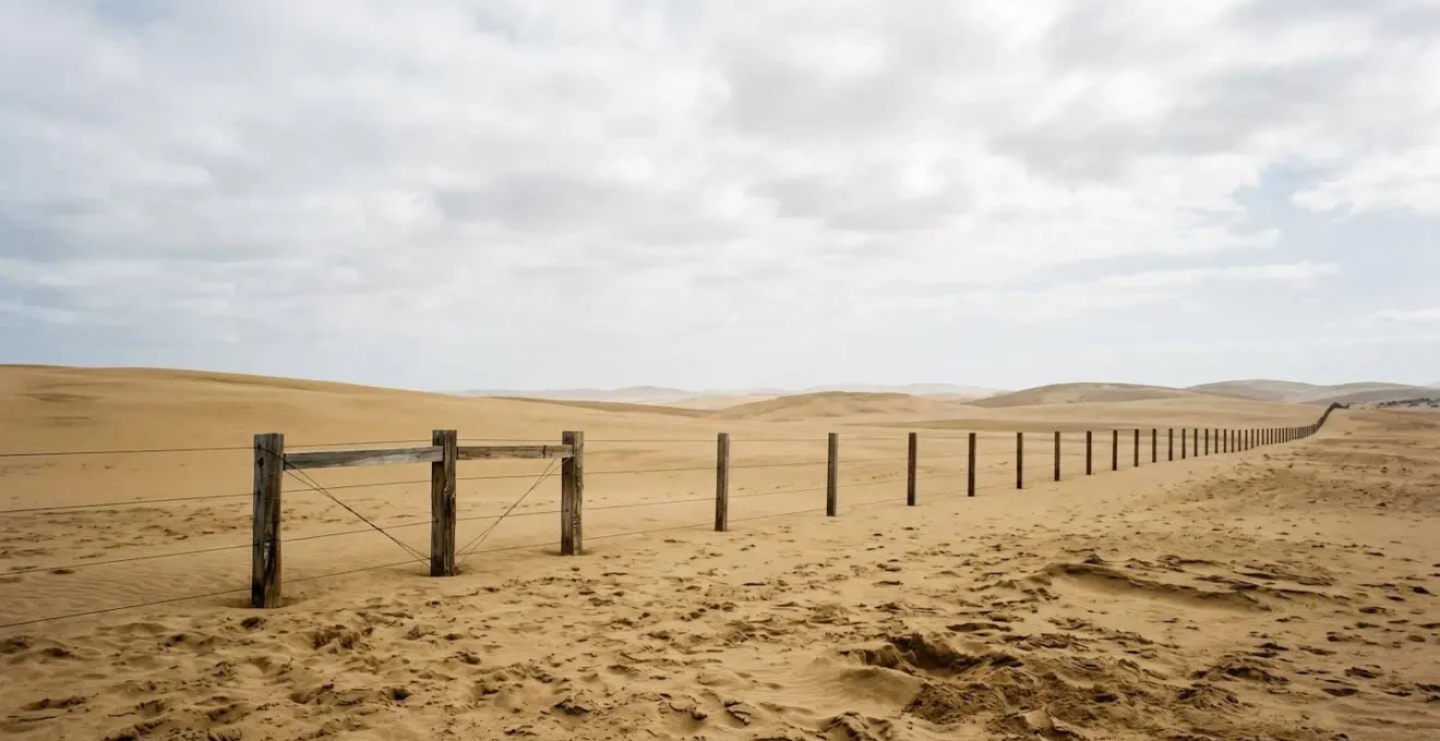 Environmental wide-angle photograph depicting protective boundary concept with natural elements