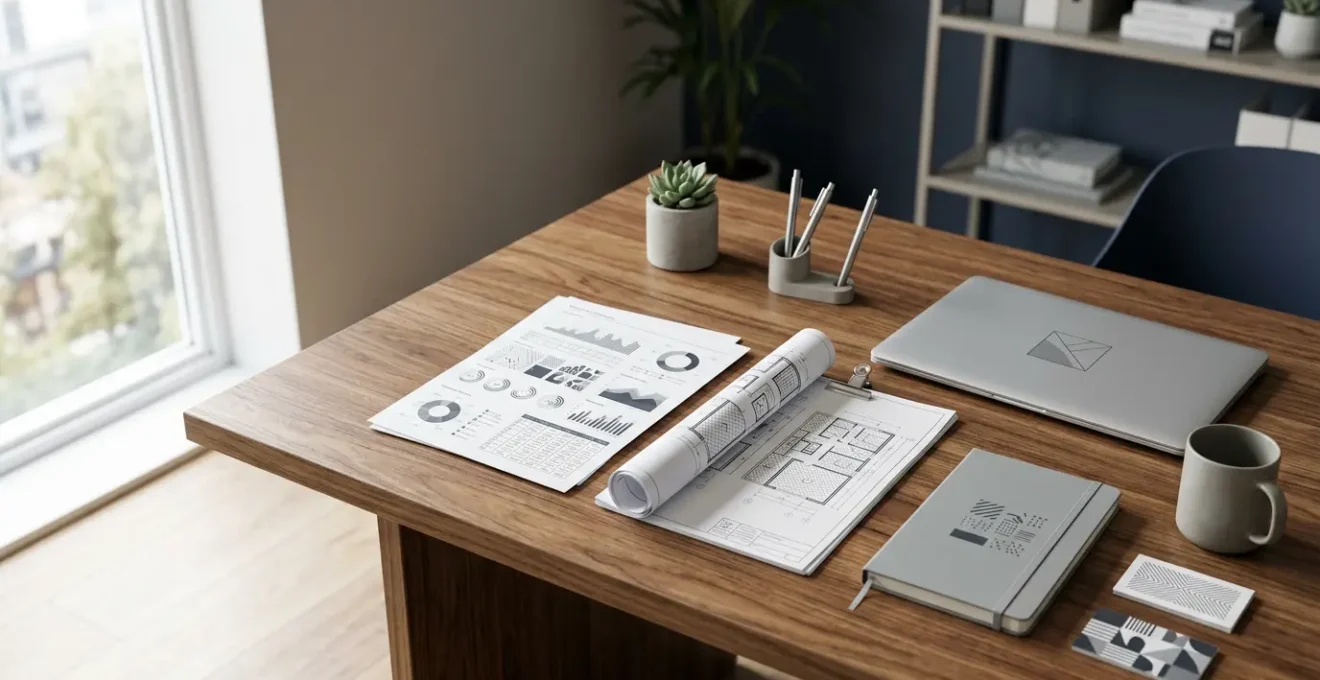 Professional financial planning workspace showing strategic credit management for UK mortgage approval